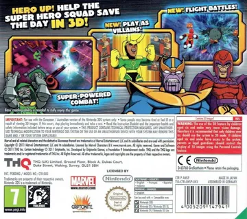 Marvel Super Hero Squad - The Infinity Gauntlet (Europe) (En,Fr,It,Es) box cover back